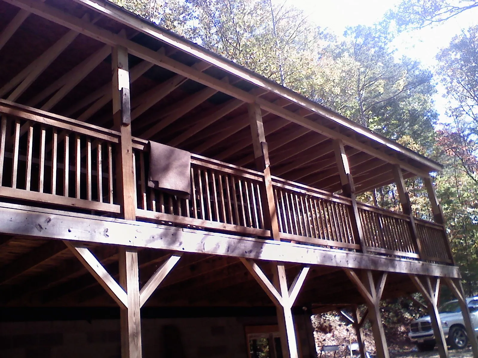 Timber framing under a new elevated porch and deck — Roof Leak Repair in Olema by Roofing Brothers
